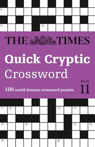 Purple crossword puzzle book cover with “The Times Quick Cryptic Crossword” text.