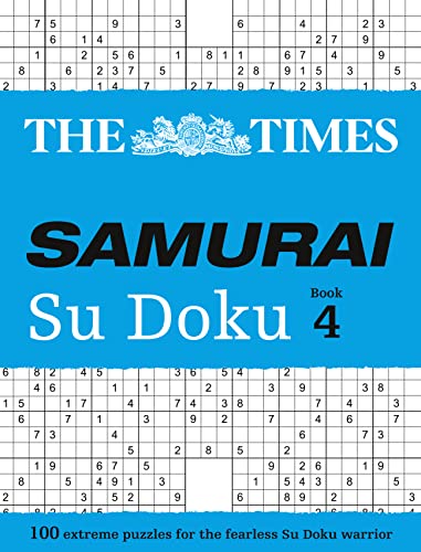Book cover featuring blue background, “Samurai Su Doku 4” title, and puzzle grids.