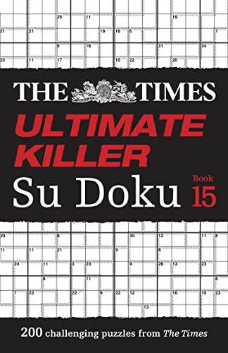 Red and black cover of "The Times Ultimate Killer Su Doku Book 15".