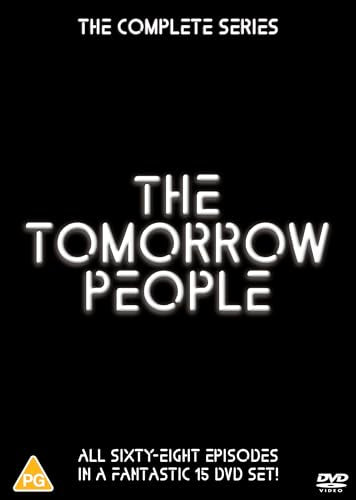 Black DVD cover with glowing white text reading "The Tomorrow People".