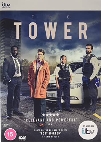 DVD cover for "The Tower" featuring four police personnel in front of a tower.
