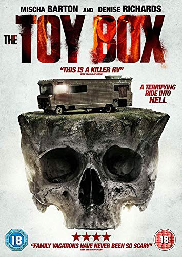 DVD cover for horror film "The Toybox" featuring a skull and RV.