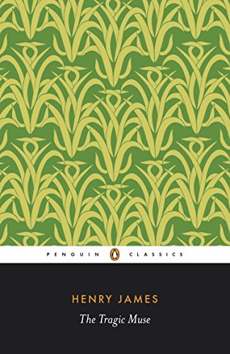 Book cover: "The Tragic Muse" by Henry James, green and yellow floral pattern.