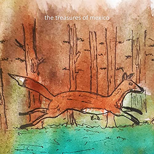Vinyl record cover with a painted fox running through a forest.
