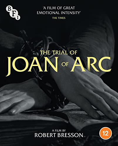 Blu-ray cover for "The Trial Of Joan Of Arc" showing chained hands.