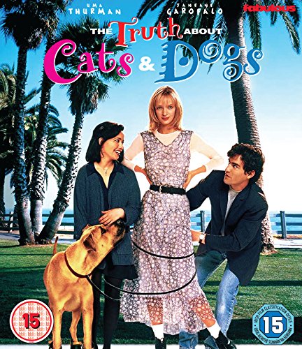 Blu-ray cover for "The Truth About Cats & Dogs" with actors and pets.