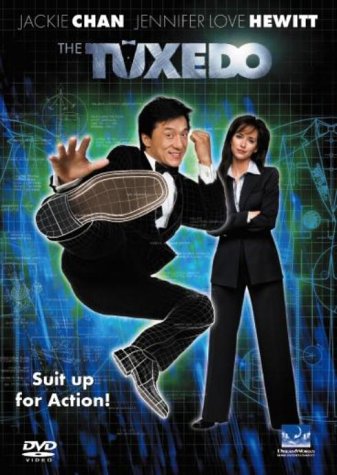 DVD cover for "The Tuxedo" featuring Jackie Chan and Jennifer Love Hewitt.