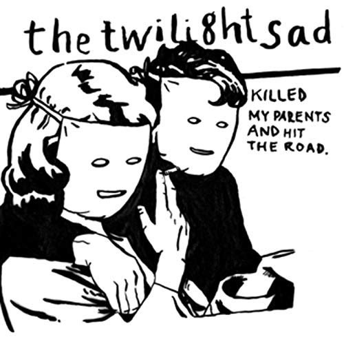 Black and white vinyl album cover for The Twilight Sad, featuring illustrated figures.