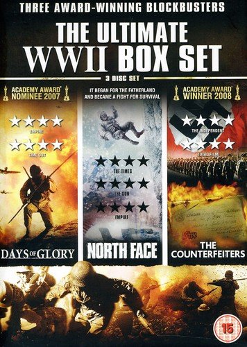 DVD cover for “The Ultimate WWII Boxset” featuring war film imagery.