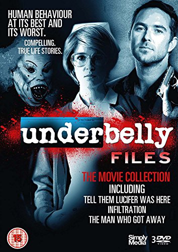 DVD cover for The Underbelly Files featuring a nurse, a man, and a mask.