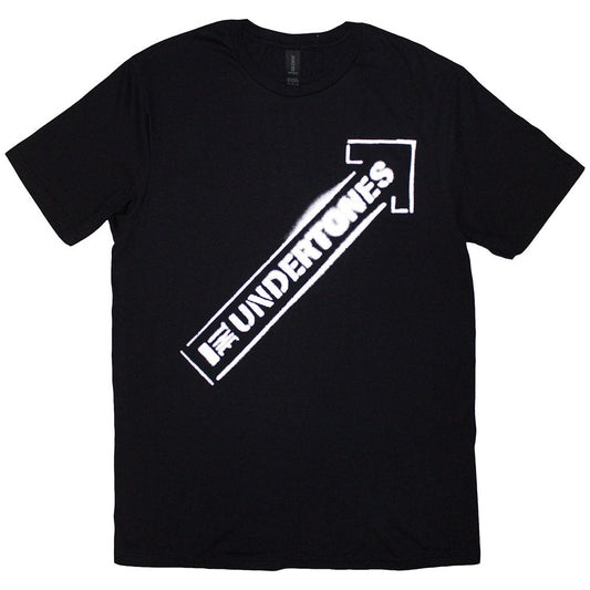 White unisex t-shirt with a spray-painted arrow graphic, size medium.