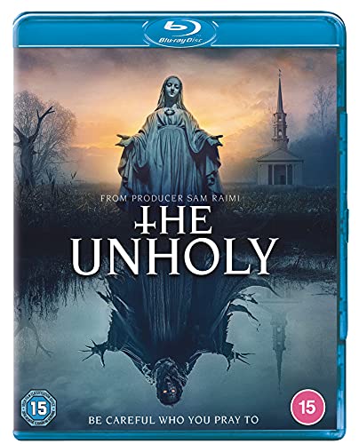 Blu-ray cover for horror film "The Unholy" with ghostly figures.