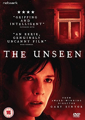 "The Unseen" DVD cover featuring a woman's face and a ghostly figure in a window.