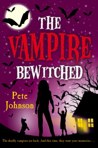 Book cover: silhouettes of people, bats, a house, and a full moon.