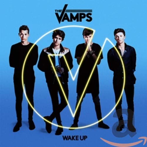 CD cover for The Vamps’ “Wake Up” featuring four young men.