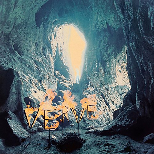 The word VERVE written in flames inside a rocky cave with a bright exit.