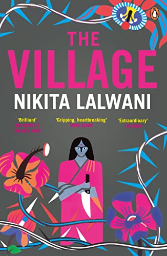 Book cover for "The Village" featuring a woman with flowers.