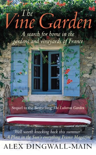 Book cover: French stone wall with blue shutters and a garden bench.