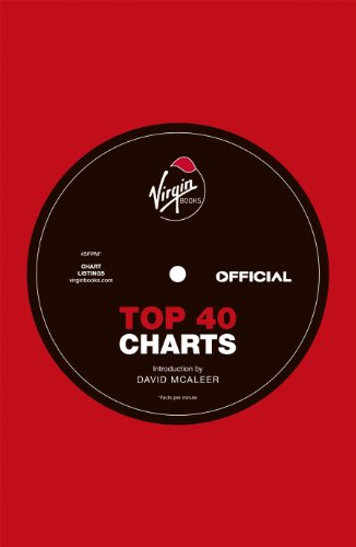 Red book cover resembling a vinyl record, titled "Top 40 Charts".