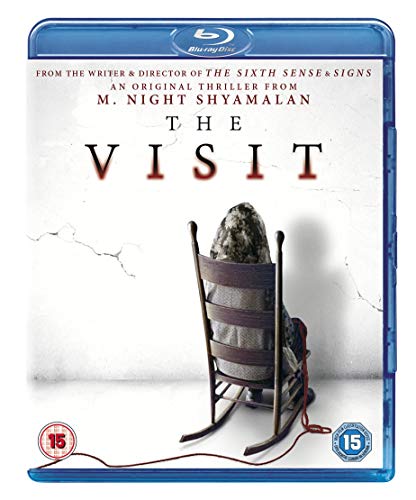 Blu-ray cover for The Visit featuring a person in a rocking chair facing away.