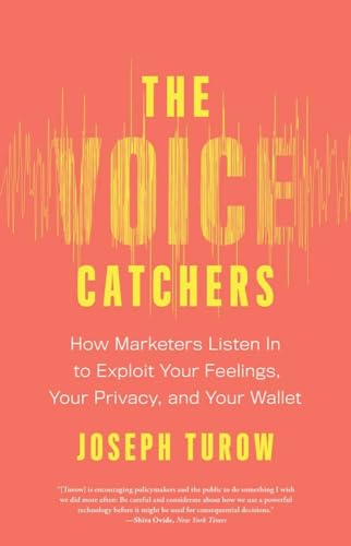 Book cover: "The Voice Catchers" with yellow text on a coral background.