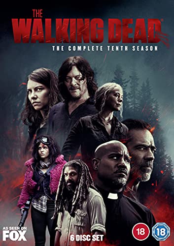 The Walking Dead" Season 10 DVD cover featuring main characters in a forest.