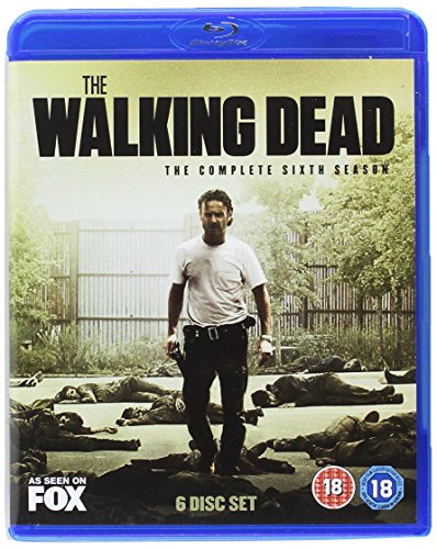 The Walking Dead" Season 6 Blu-ray cover featuring Rick Grimes among walkers.