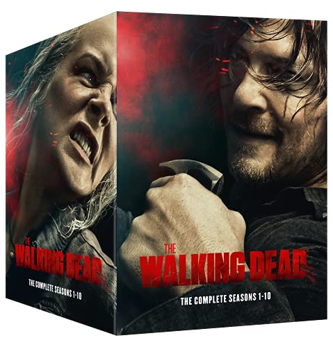 DVD box set for “The Walking Dead” seasons 1-10, featuring character portraits.