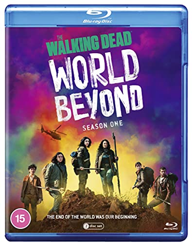 "Blu-ray case for 'The Walking Dead: World Beyond Season 1' with five characters on cover."