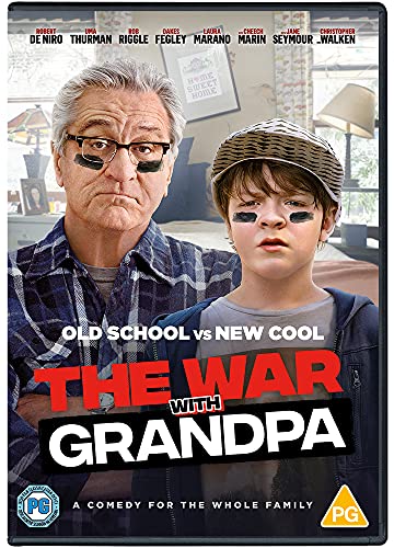 DVD cover for "The War With Grandpa" featuring Robert De Niro and a young boy.