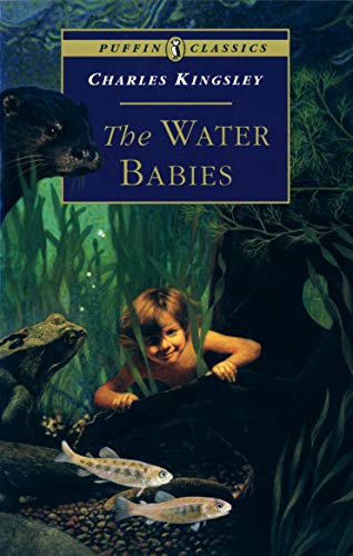 Book cover of “The Water Babies” featuring a child among aquatic life.