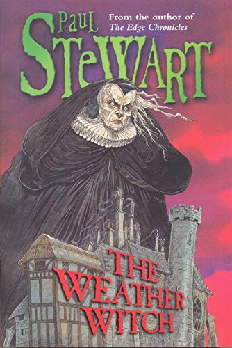 Book cover: a dark, cloaked figure looms over a town with red title text.