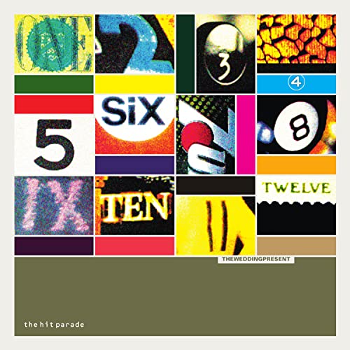 CD cover for The Wedding Present’s “The Hit Parade” with colorful, numbered squares.