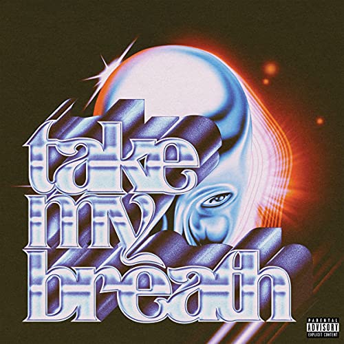 CD cover for The Weeknd’s “Take My Breath” featuring stylized text and face.