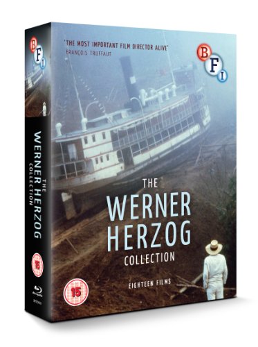 Blu-ray case for “The Werner Herzog Collection” featuring a stranded steamboat.