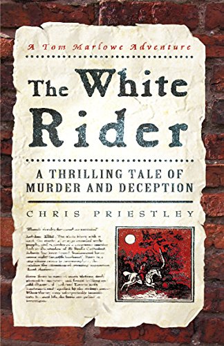 Book cover for "The White Rider" with distressed paper texture and red accents.