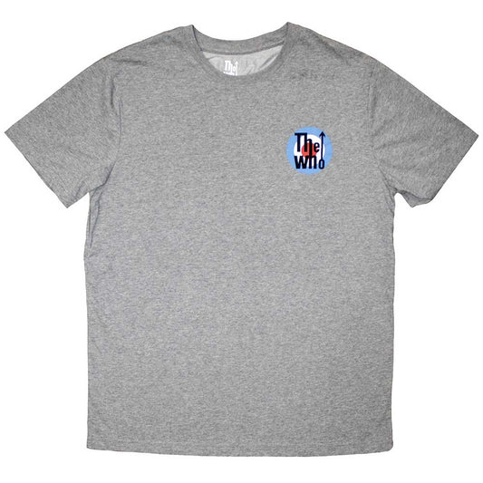 A black unisex t-shirt featuring The Who's iconic red, white, and blue target logo.