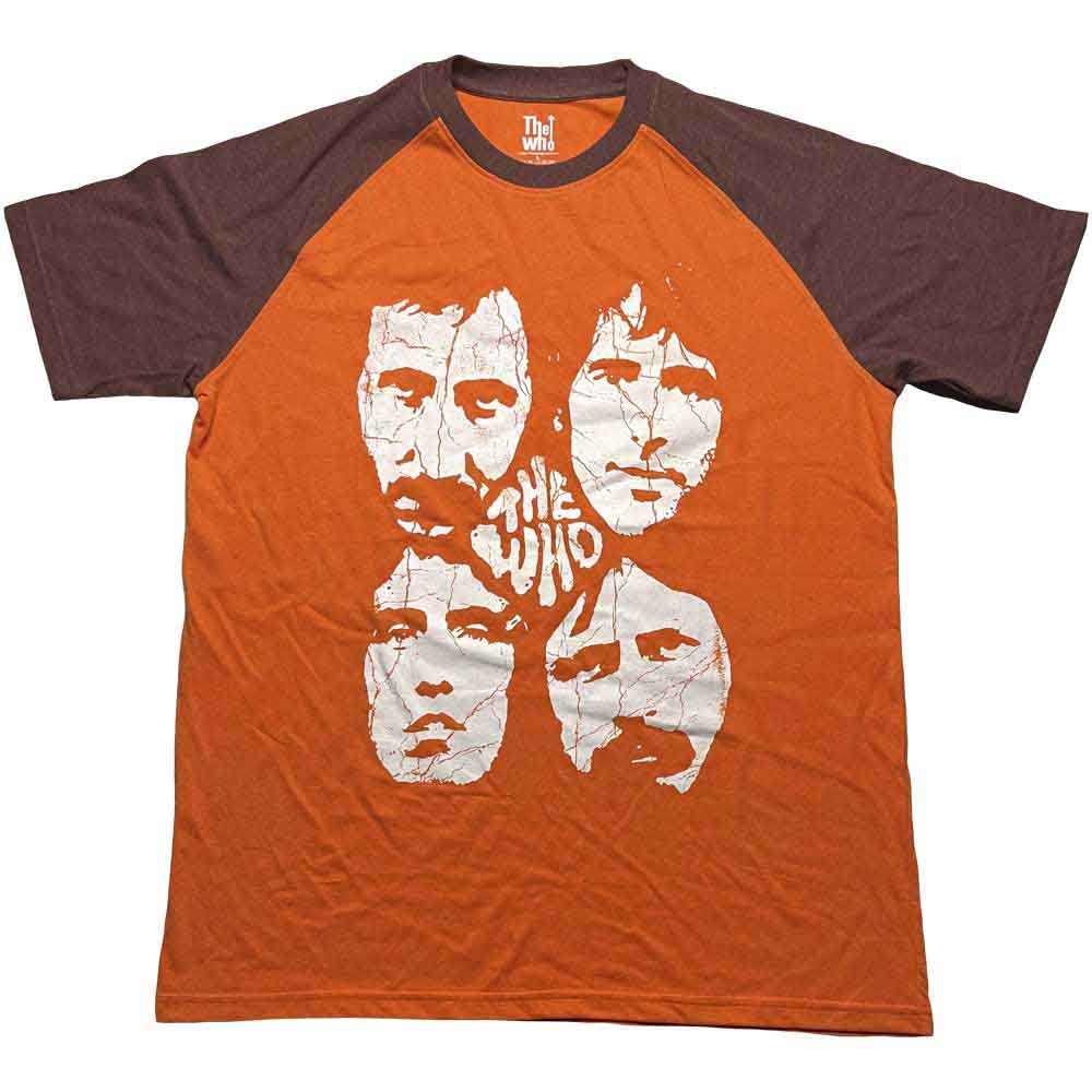 Raglan t-shirt with The Who's "Faces" album cover graphic, unisex, size X-Large.