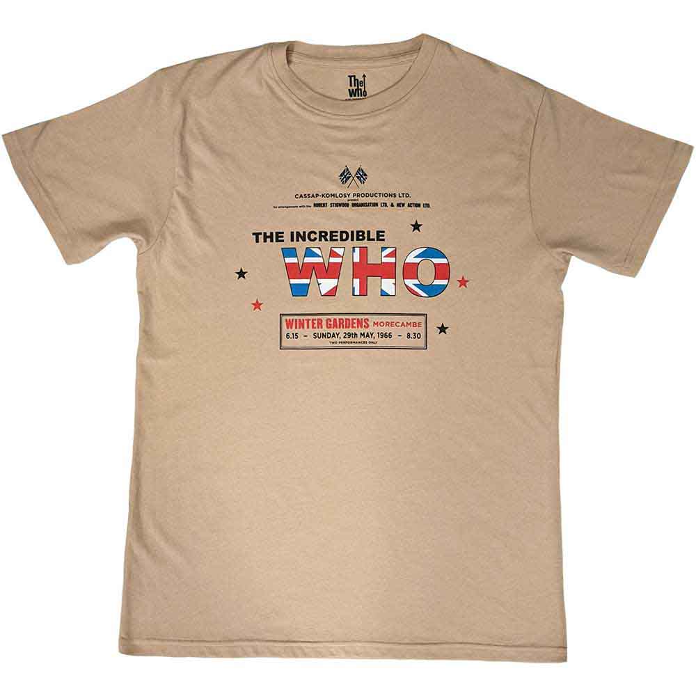 Black unisex t-shirt featuring The Who logo and The Incredible text graphic.