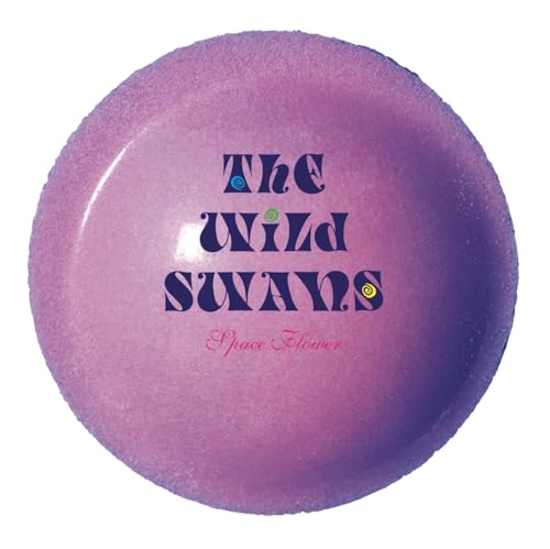 Purple vinyl record label with "The Wild Swans - Space Flower" text.