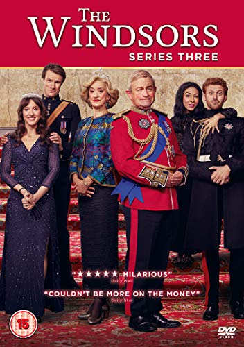DVD cover for "The Windsors Series 3" featuring six actors in formal attire.