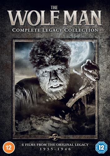 DVD cover for "The Wolf Man" featuring a werewolf’s face.