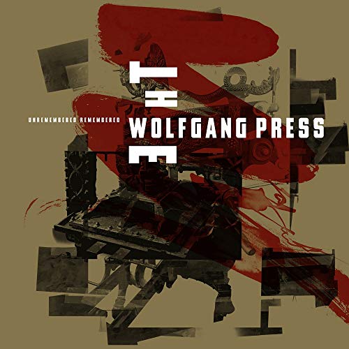 CD cover for The Wolfgang Press’s “Unremembered, Remembered” with abstract red imagery.