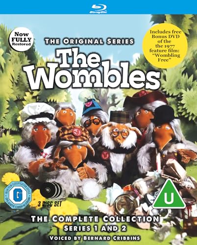 Blu-ray cover for "The Wombles" featuring the characters in a green landscape.