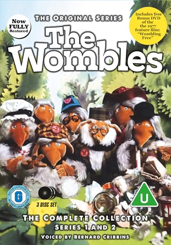 DVD cover for "The Wombles" featuring several Womble characters.