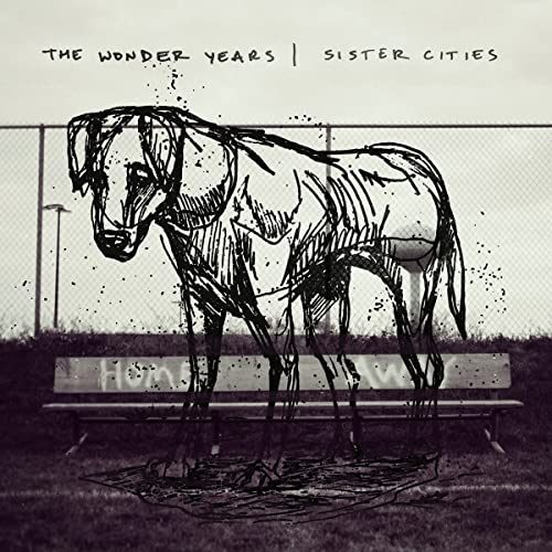 CD cover for The Wonder Years’ “Sister Cities” with sketched horse and bench.