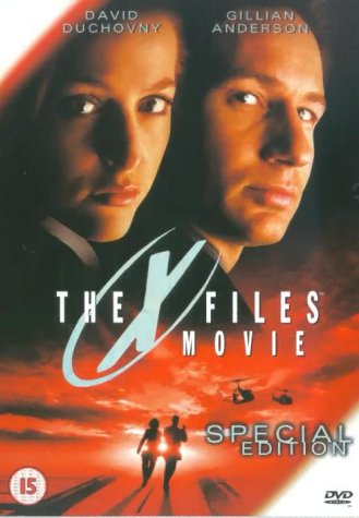 DVD cover for "The X Files Movie" featuring David Duchovny and Gillian Anderson.