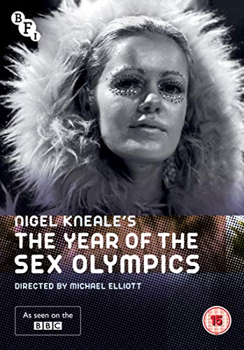 DVD cover for "The Year Of The Sex Olympics" featuring a woman with glitter.