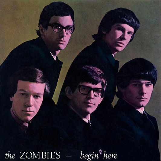 Album cover for The Zombies’ “Begin Here,” featuring four band members.