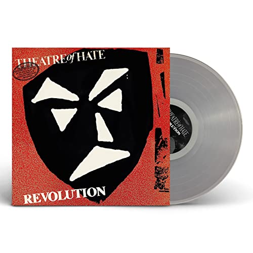 Theatre Of Hate "Revolution" vinyl record with a stark, fragmented mask cover.